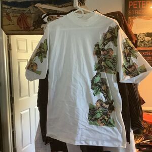 Vintage Connections Tee White Aop Bird Nature New With Tags